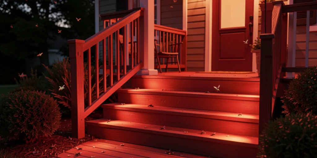 different bugs under red outdoor light